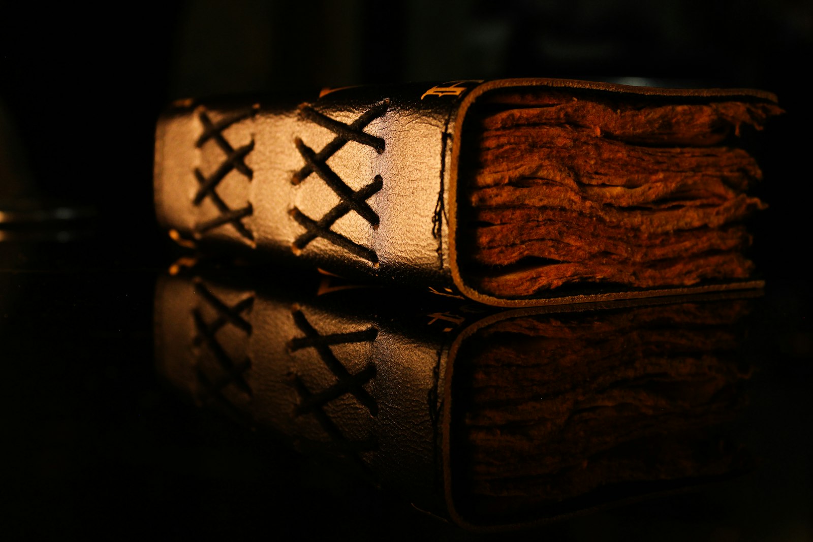 an old leather-bound book
